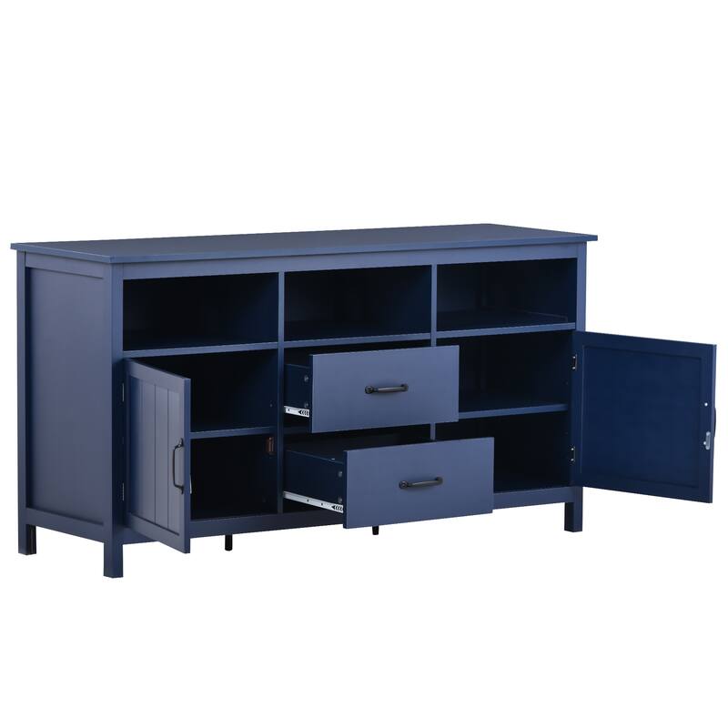 Navy TV Stand Storage for TVs up to 68", Television Console